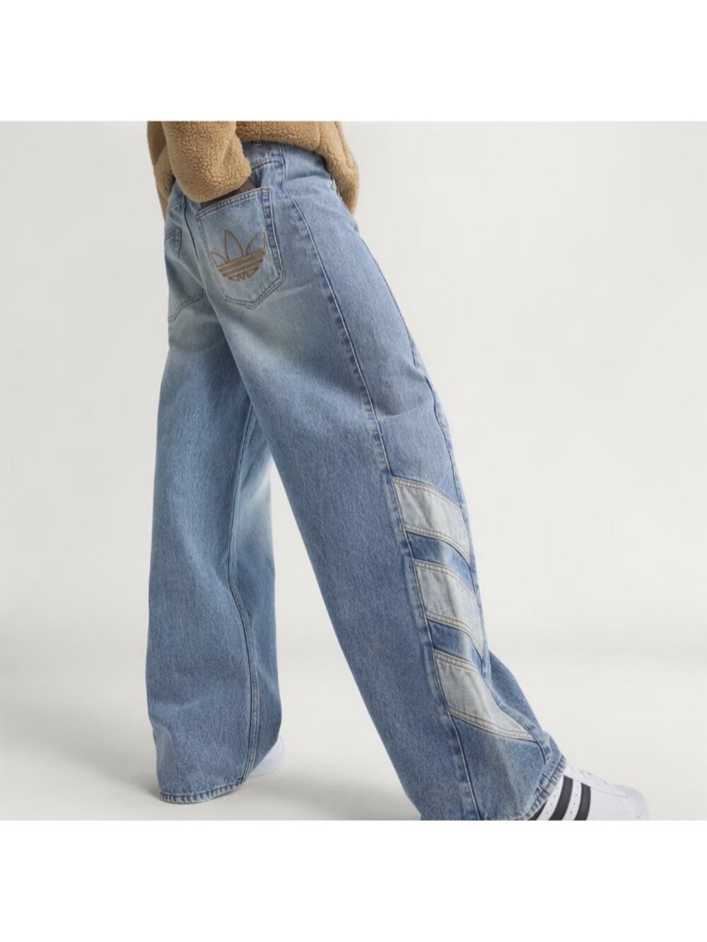 adidas Originals Denim Pants Indigo Loose Fit Denim KE0112 Men’s 30 Wide Leg